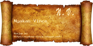 Nyakas Vince névjegykártya